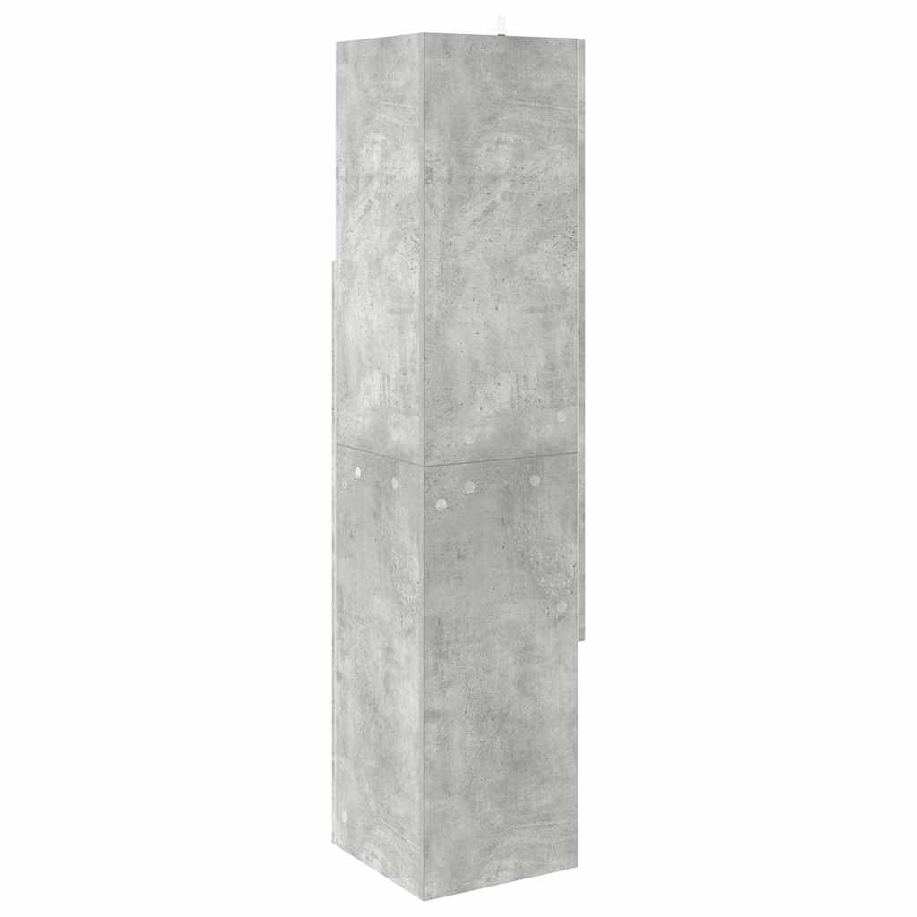 Mobile angolare Grigio cemento 32x32x140cm Legno multistrato | homemem39