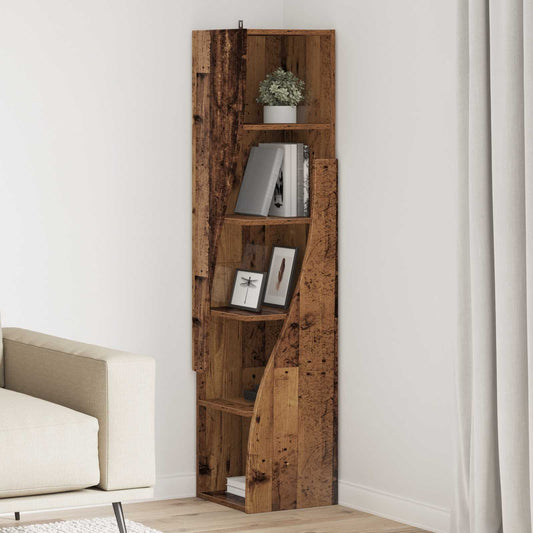 Mobile angolare 32x32x140cm Legno ingegnerizzato Legno vecchio - homemem39