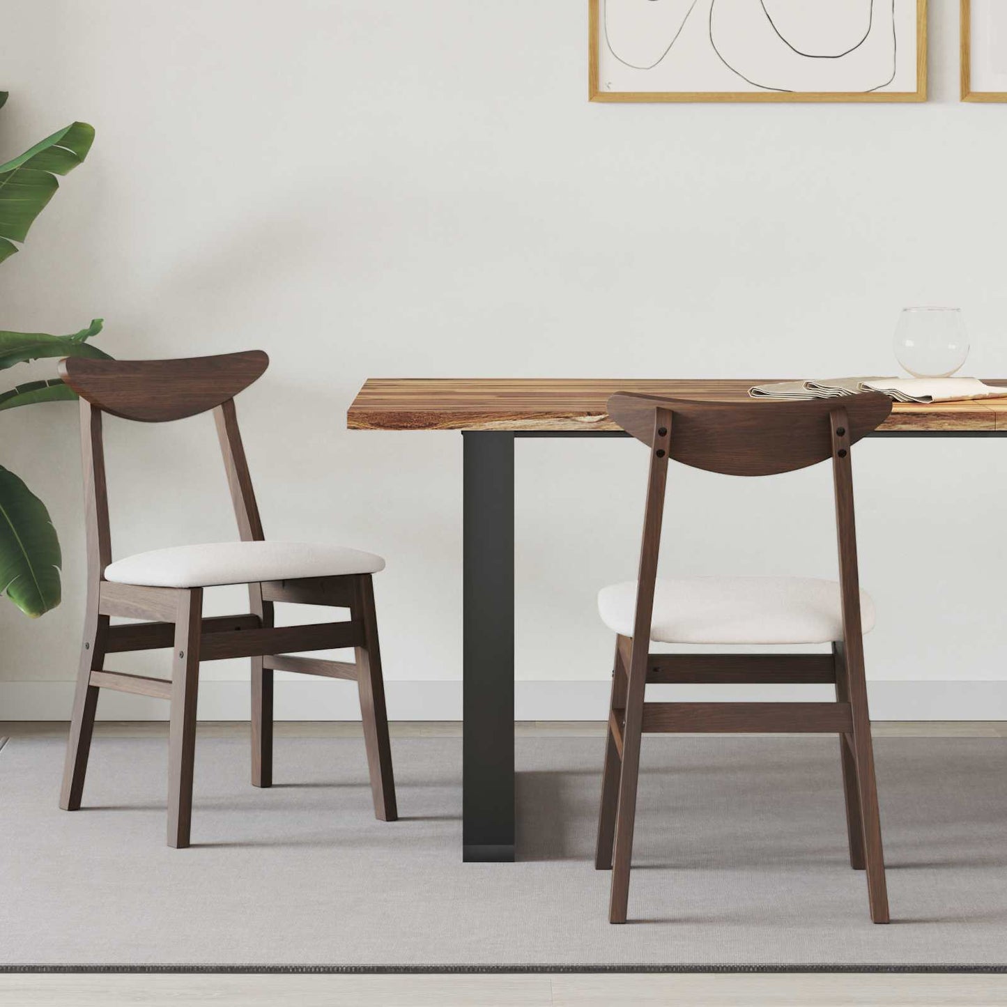 Sedie da pranzo 2 pcs Marrone Chiaro 42 x 47.5 x 81 cm