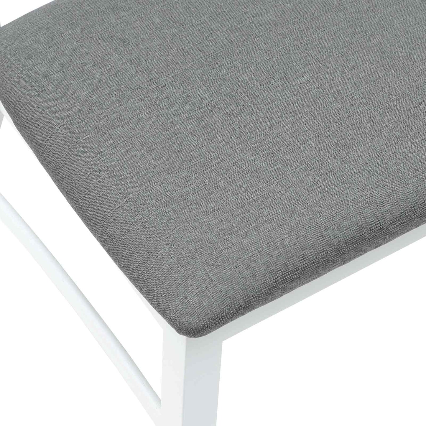 Sedie da pranzo 2 pz Legno di gomma solido Bianco