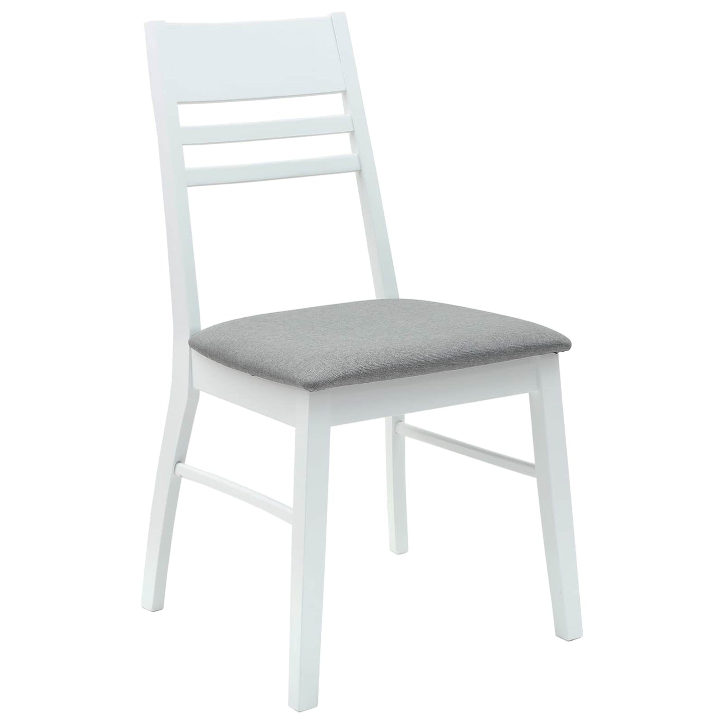 Sedie da pranzo 2 pz Legno di gomma solido Bianco