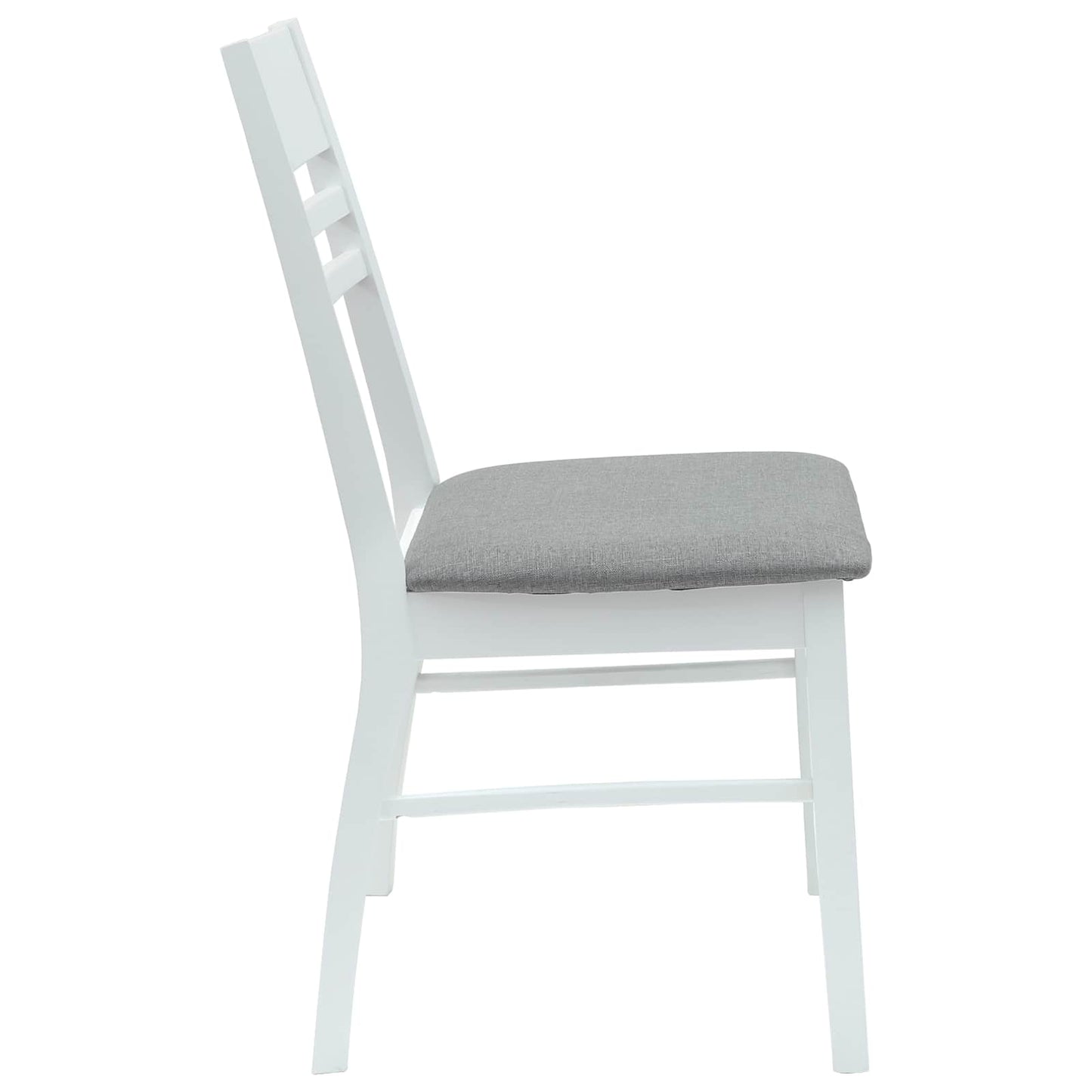 Sedie da pranzo 2 pz Legno di gomma solido Bianco