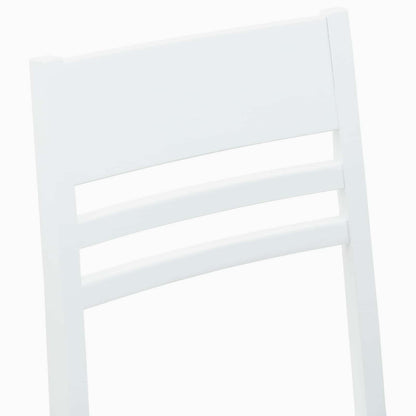 Sedie da pranzo 2 pz Legno di gomma solido Bianco