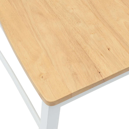 Sedie da pranzo 2 pz Legno di gomma solido Bianco