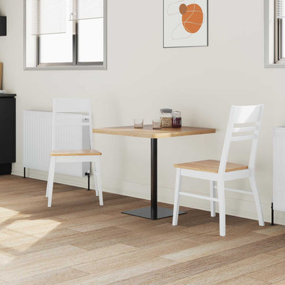 Sedie da pranzo 2 pz Legno di gomma solido Bianco