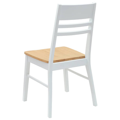 Sedie da pranzo 2 pz Legno di gomma solido Bianco
