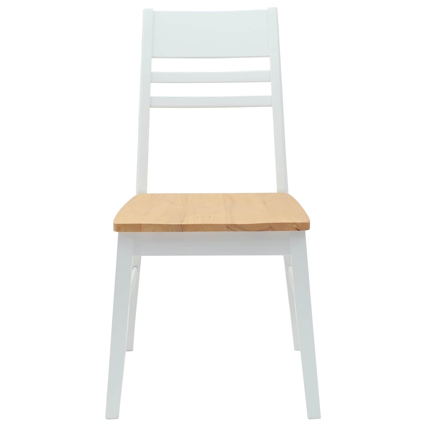 Sedie da pranzo 2 pz Legno di gomma solido Bianco