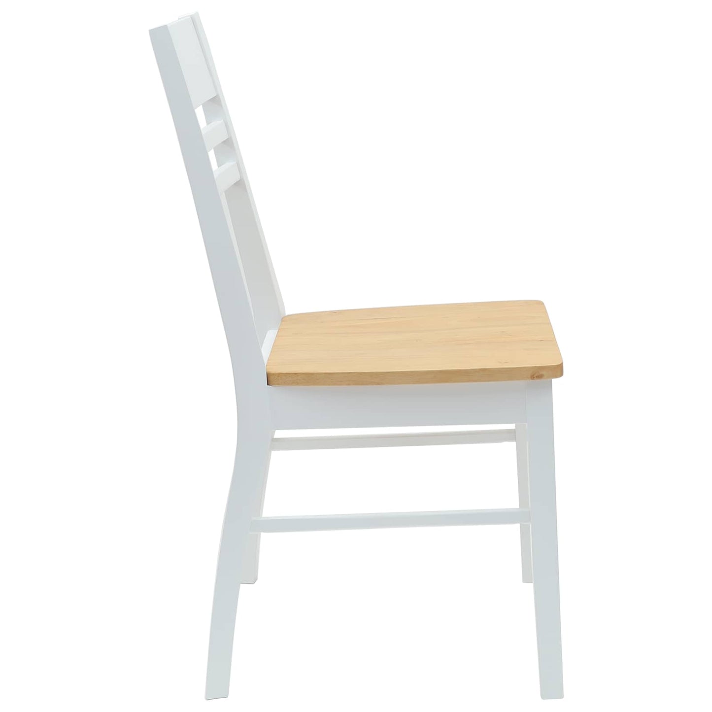 Sedie da pranzo 2 pz Legno di gomma solido Bianco