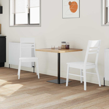Sedie da pranzo 2 pz Legno di gomma solido Bianco