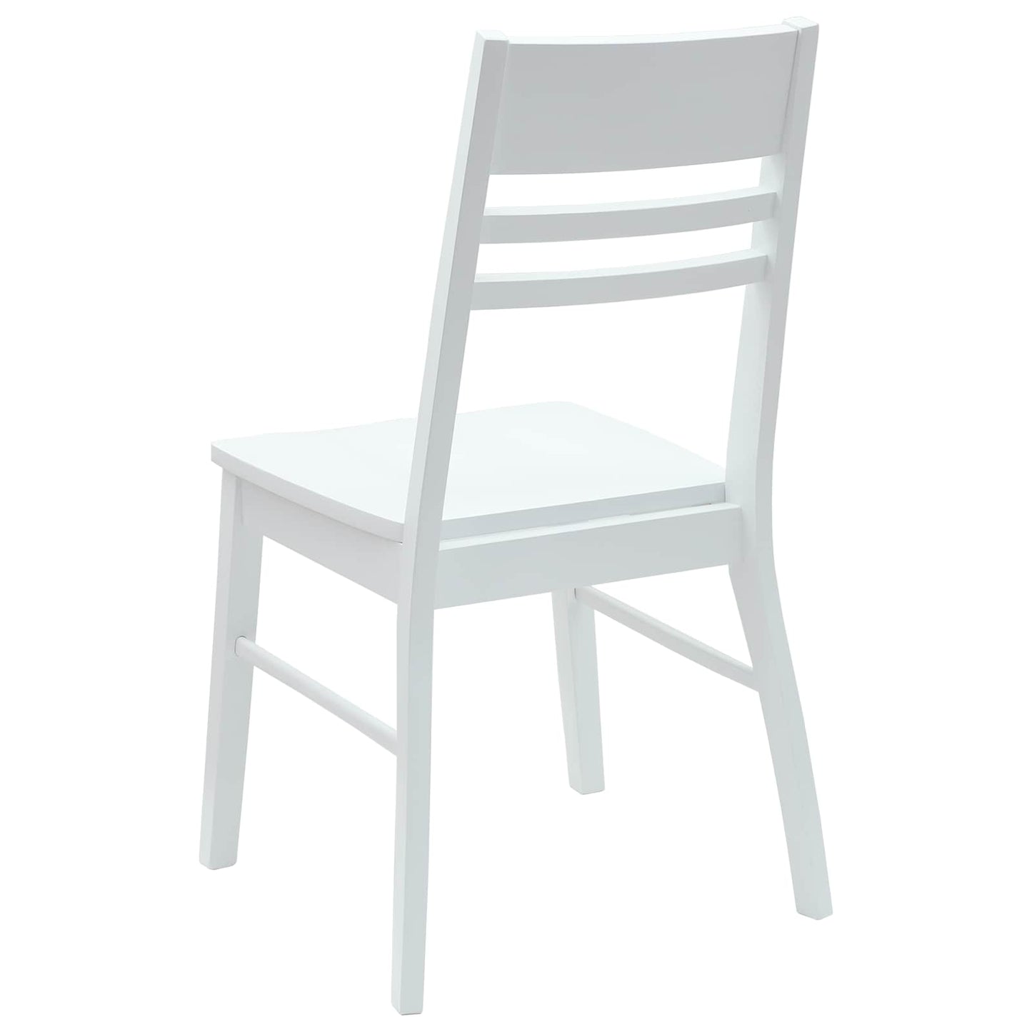 Sedie da pranzo 2 pz Legno di gomma solido Bianco