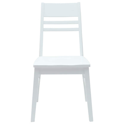 Sedie da pranzo 2 pz Legno di gomma solido Bianco