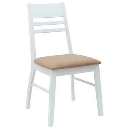 Sedie da pranzo 2 pz Legno di gomma solido Bianco