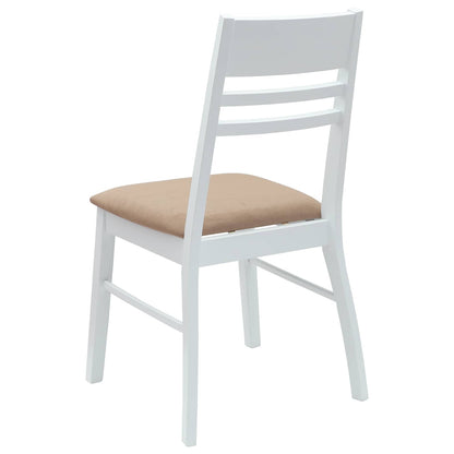 Sedie da pranzo 2 pz Legno di gomma solido Bianco