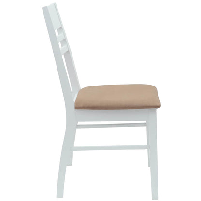 Sedie da pranzo 2 pz Legno di gomma solido Bianco