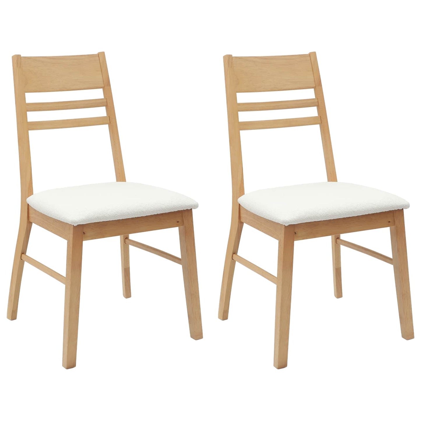 Sedie da pranzo 2 pz Legno di gomma solido Naturale