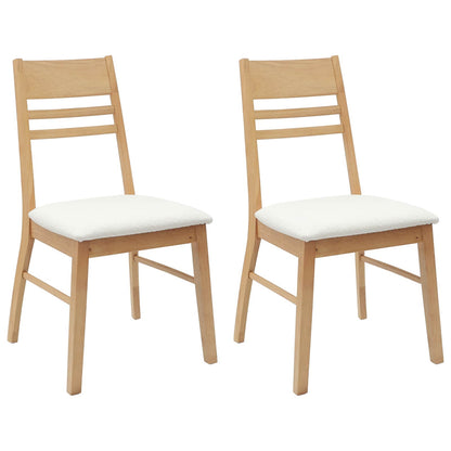 Sedie da pranzo 2 pz Legno di gomma solido Naturale