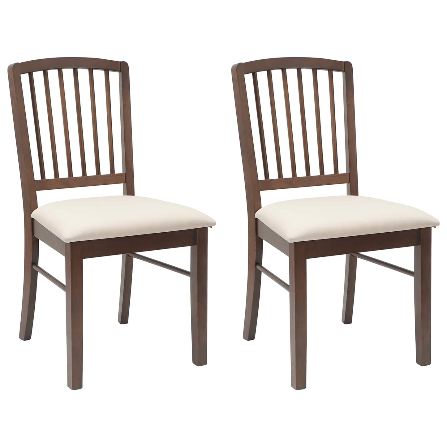 Sedie da pranzo 2 pz Legno di gomma solido Marrone Chiaro