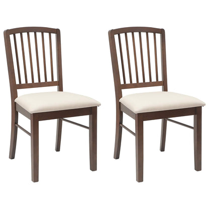 Sedie da pranzo 2 pz Legno di gomma solido Marrone Chiaro