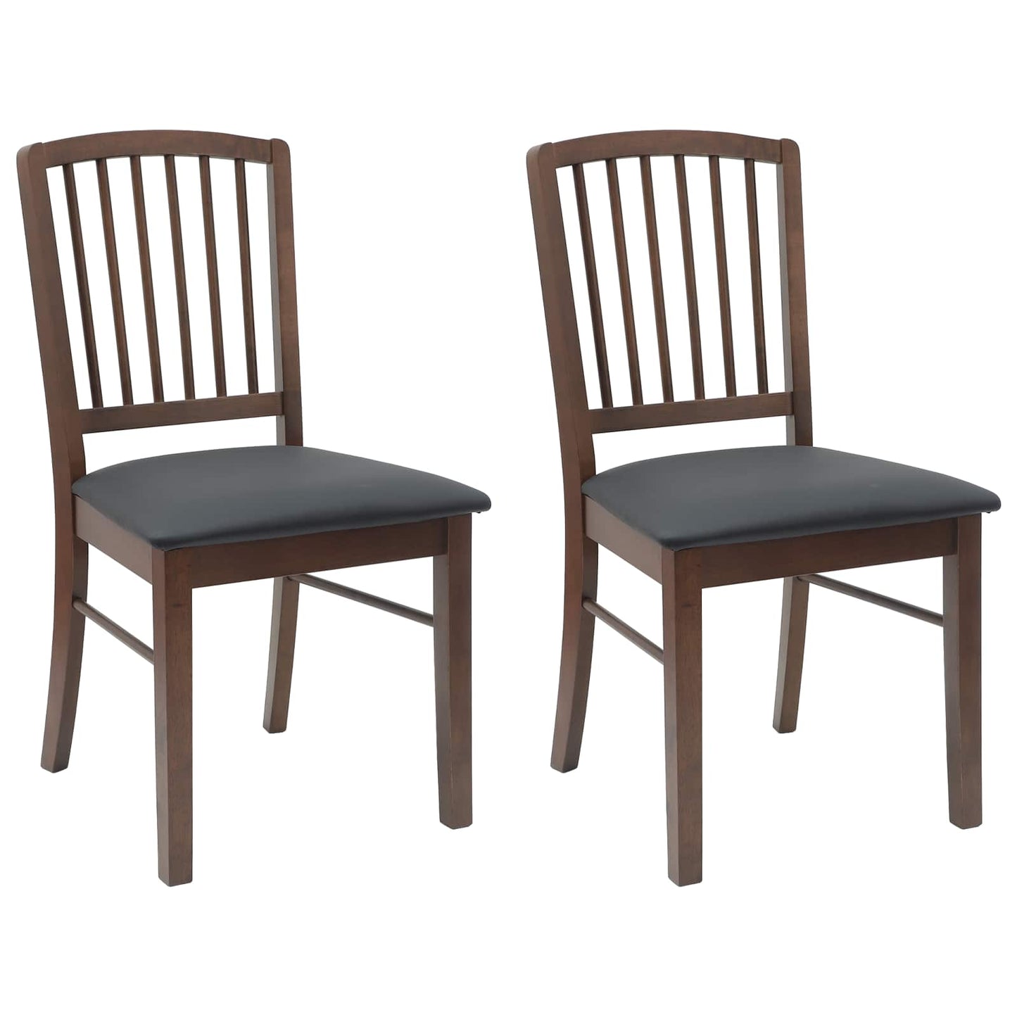 Sedie da pranzo 2 pz Legno di gomma solido Marrone Chiaro