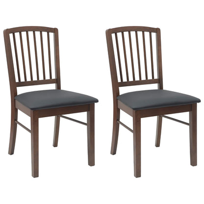 Sedie da pranzo 2 pz Legno di gomma solido Marrone Chiaro
