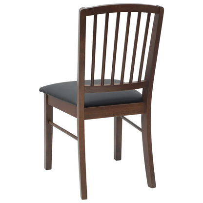 Sedie da pranzo 2 pz Legno di gomma solido Marrone Chiaro