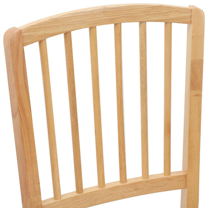 Sedie da pranzo 2 pz Legno di gomma solido Naturale