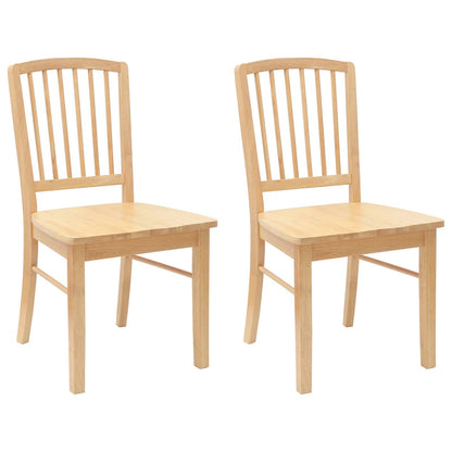 Sedie da pranzo 2 pz Legno di gomma solido Naturale