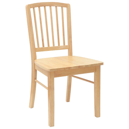 Sedie da pranzo 2 pz Legno di gomma solido Naturale