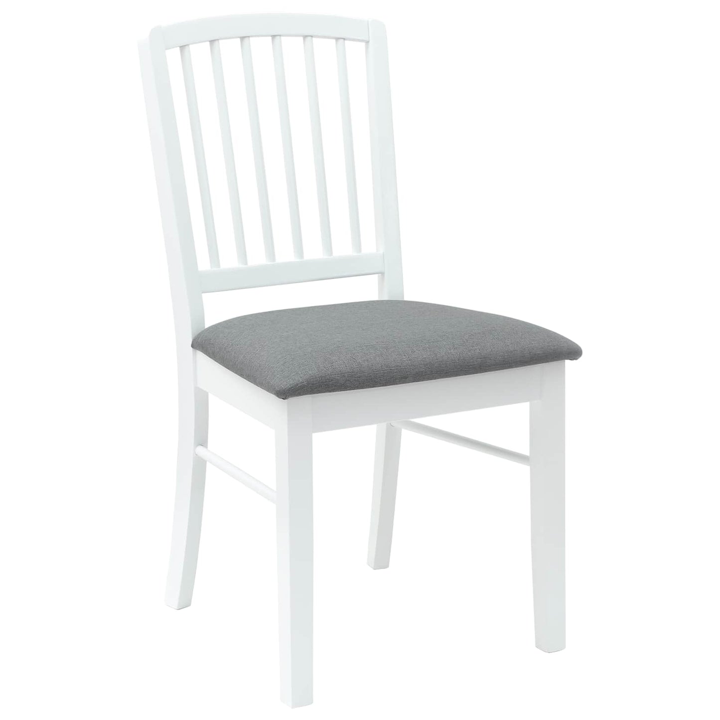Sedie da pranzo 2 pz Legno di gomma solido Bianco