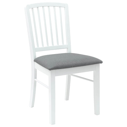 Sedie da pranzo 2 pz Legno di gomma solido Bianco