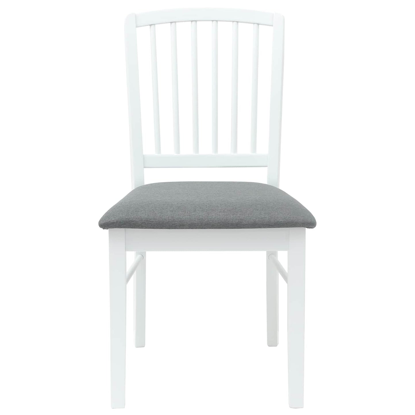 Sedie da pranzo 2 pz Legno di gomma solido Bianco