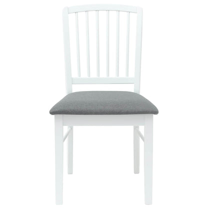 Sedie da pranzo 2 pz Legno di gomma solido Bianco