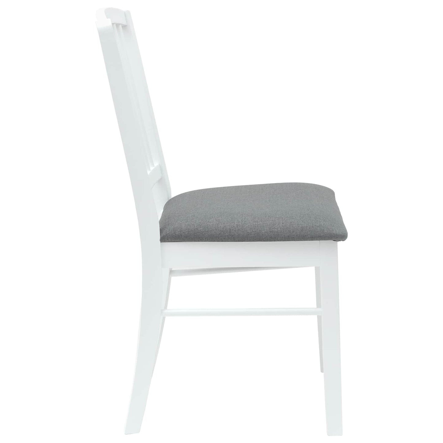 Sedie da pranzo 2 pz Legno di gomma solido Bianco