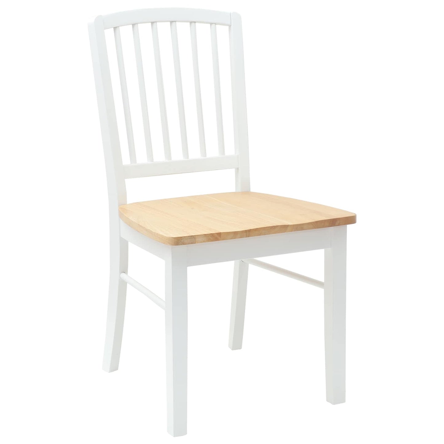 Sedie da pranzo 2 pz Legno di gomma solido Bianco