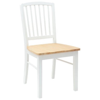 Sedie da pranzo 2 pz Legno di gomma solido Bianco