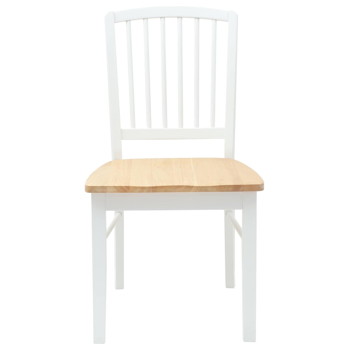 Sedie da pranzo 2 pz Legno di gomma solido Bianco