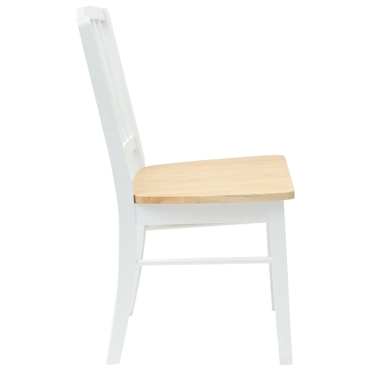 Sedie da pranzo 2 pz Legno di gomma solido Bianco