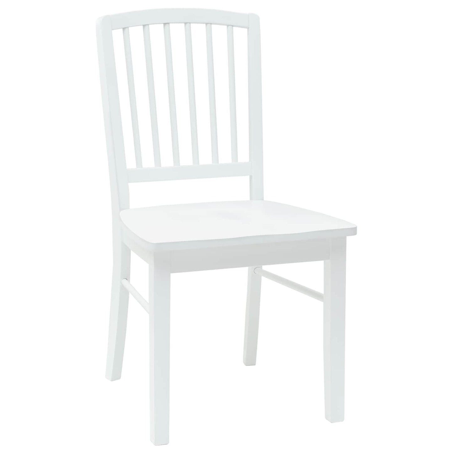 Sedie da pranzo 2 pz Legno di gomma solido Bianco