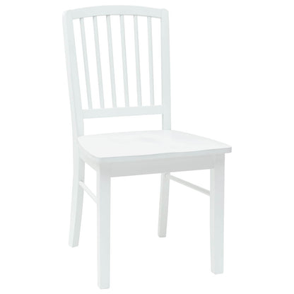 Sedie da pranzo 2 pz Legno di gomma solido Bianco