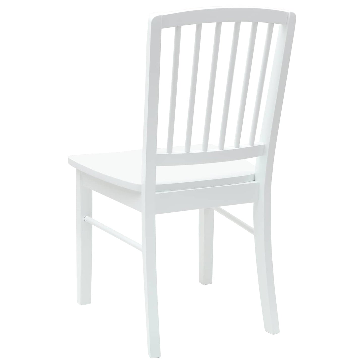 Sedie da pranzo 2 pz Legno di gomma solido Bianco