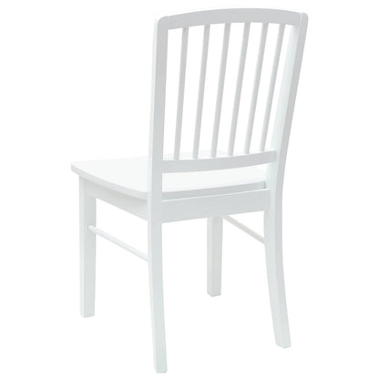 Sedie da pranzo 2 pz Legno di gomma solido Bianco