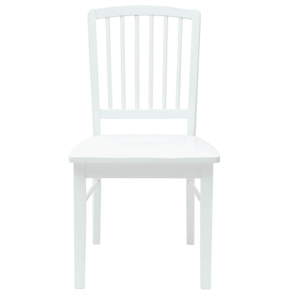 Sedie da pranzo 2 pz Legno di gomma solido Bianco