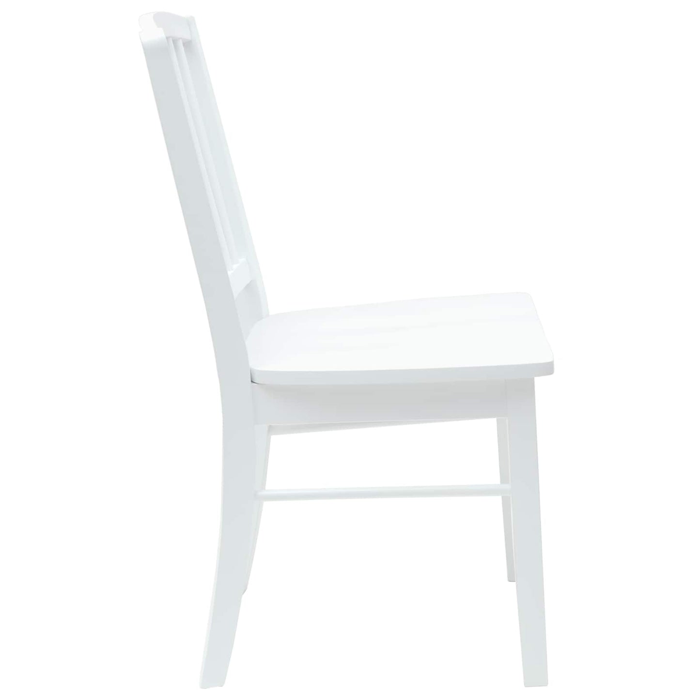 Sedie da pranzo 2 pz Legno di gomma solido Bianco