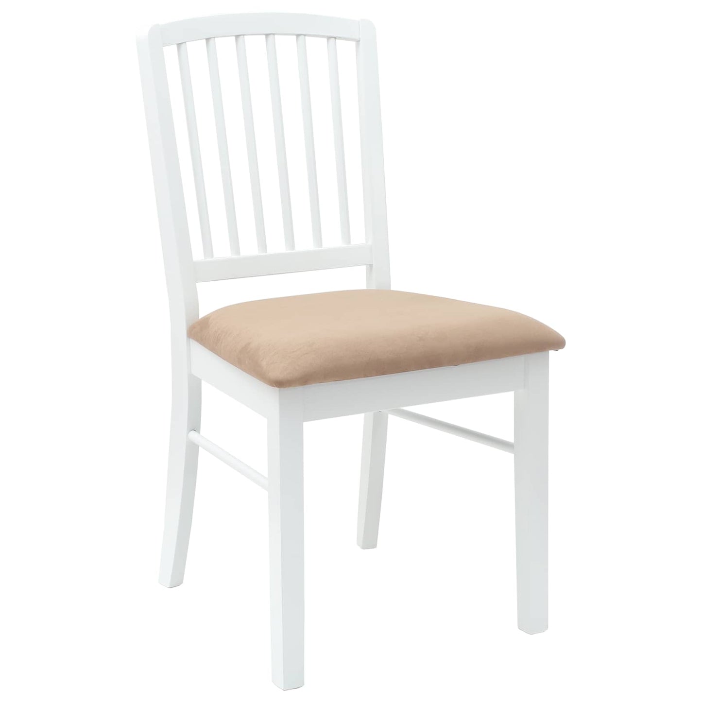 Sedie da pranzo 2 pz Legno di gomma solido Bianco