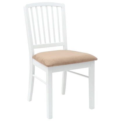 Sedie da pranzo 2 pz Legno di gomma solido Bianco