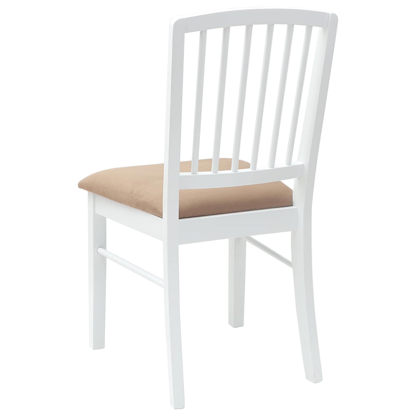 Sedie da pranzo 2 pz Legno di gomma solido Bianco
