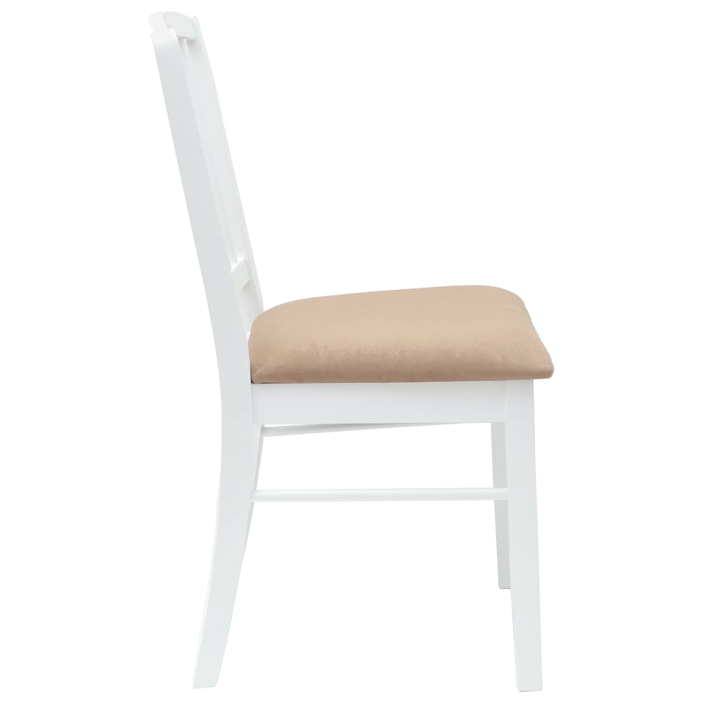 Sedie da pranzo 2 pz Legno di gomma solido Bianco