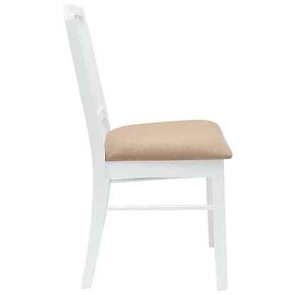 Sedie da pranzo 2 pz Legno di gomma solido Bianco