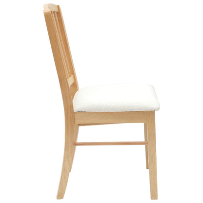 Sedie da pranzo 2 pz Legno di gomma solido Naturale