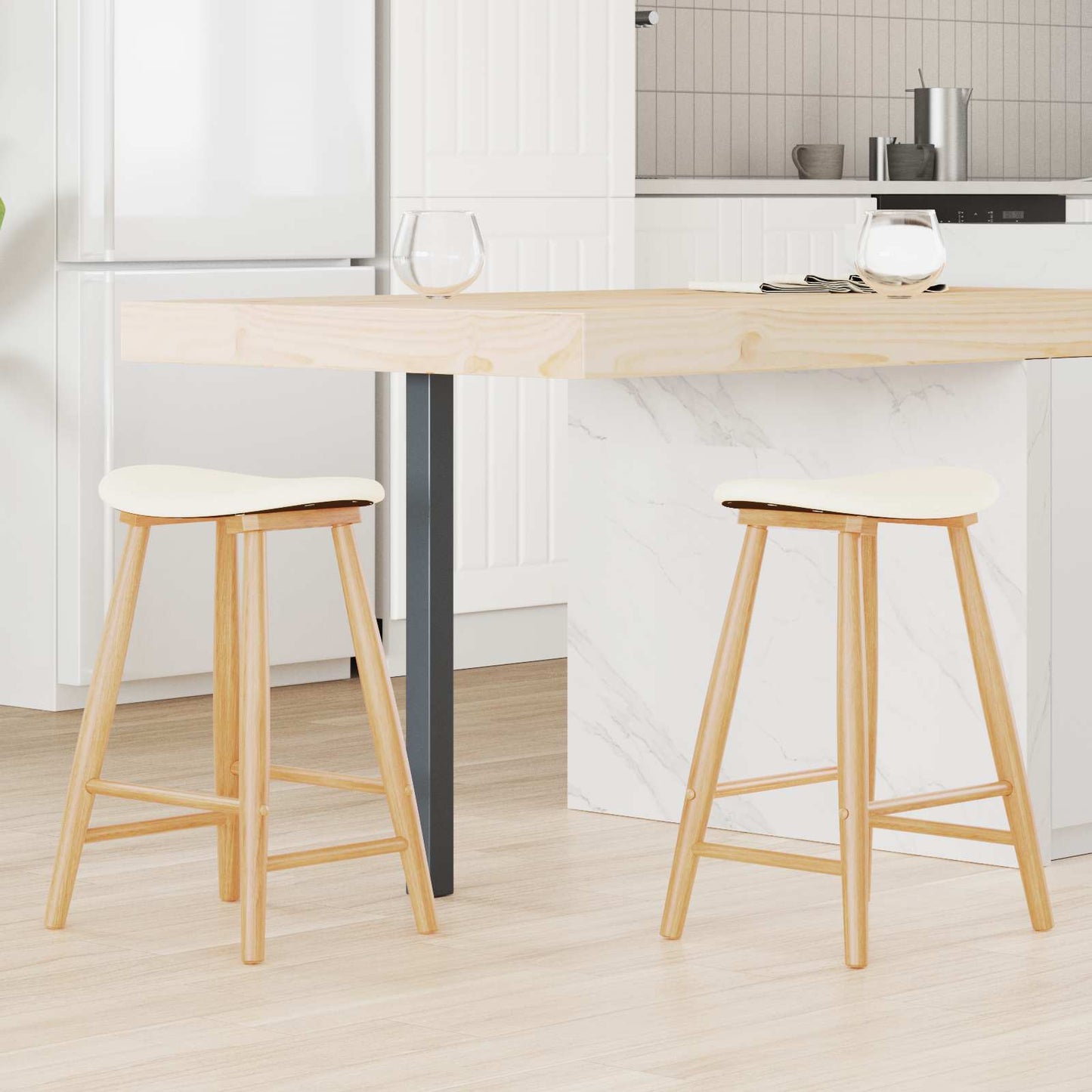 Sedie da pranzo 2 pcs Naturale 46 x 37 x 63 cm | homemem39